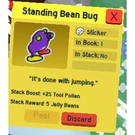 Bee Swarm Simulator Standing Bean Bug Sticker