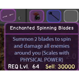 Other Enchanted Spinning Blade In Game Items Gameflip - roblox dungeon quest spinning blades