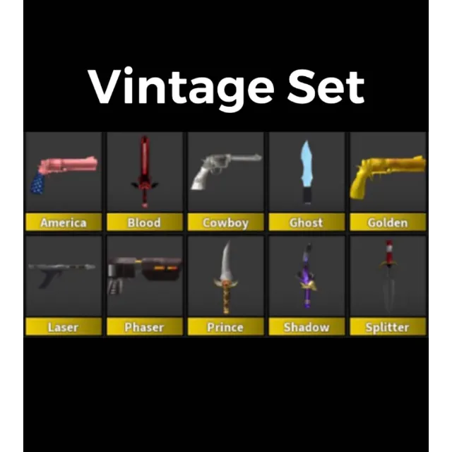 Mm2 Vintage Set Murder Mystery 2 Game Items Gameflip