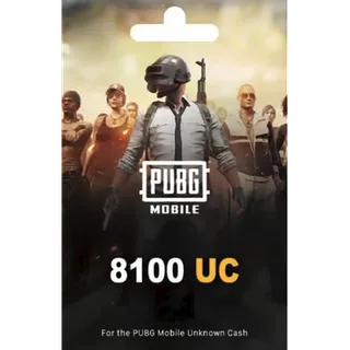 PUBG Mobile GLOBAL 8100 UC Unknown Cash GLOBAL CODE 