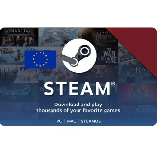 €10.00 (€5.00+€5.00) EUR Steam (GLOBAL) FOR EU CURRENCY ACCOUNTS