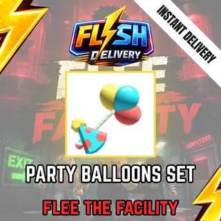 PARTY BALLOONS SET (PARTY BALLOONS + PARTY HAT) - FLEE THE FACILITY / FTF
