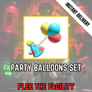 PARTY BALLOONS SET (PARTY BALLOONS + PARTY HAT) - FLEE THE FACILITY / FTF