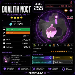 Palworld Dualith noct any skill / level