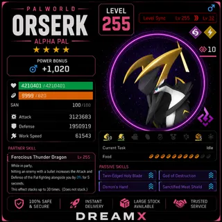 Orserk any skill / level palworld 