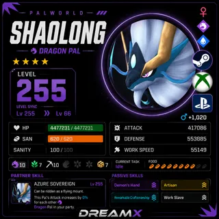 Palworld Shaolong Every Skill / level 