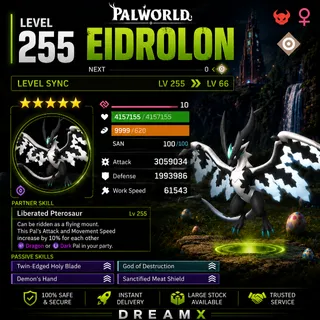 Eidrolon any skill / level palworld all platform