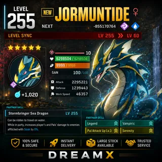 Jormuntide any skill / level palworld 