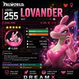 Lovander any skill / level palworld 
