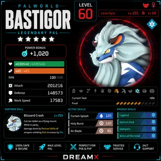 Palworld Bastigor any skill / level