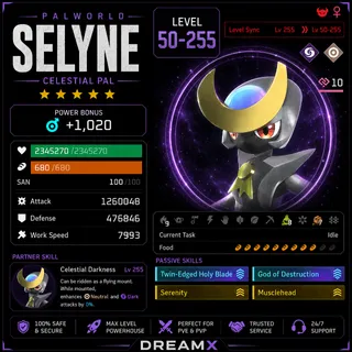 Palworld Selyne any skill / level