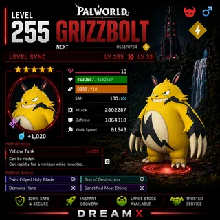 Grizzbolt any skill / level palworld 