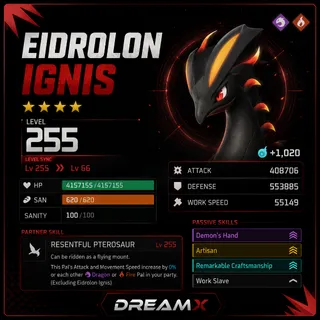 Palworld Eidrolon Ignis any skill / level 