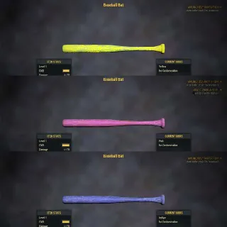 Rare Colored Bat Set