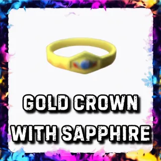 GOLD CROWN WITH SAPPHIRE ADOPT ME