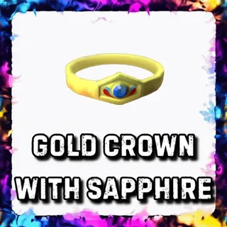 GOLD CROWN WITH SAPPHIRE ADOPT ME