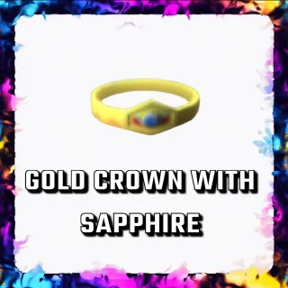 GOLD CROWN WITH SAPPHIRE ADOPT ME