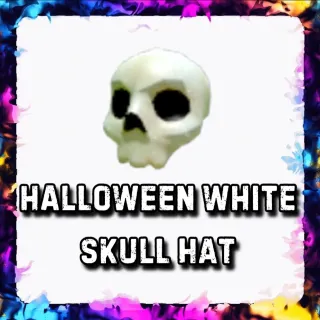 HALLOWEEN WHITE SKULL HAT ADOPT ME