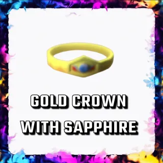 GOLD CROWN WITH SAPPHIRE ADOPT ME