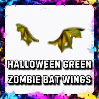 HALLOWEEN GREEN ZOMBIE BAT WINGS ADOPT ME