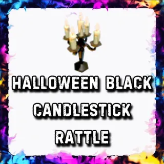 HALLOWEEN BLACK VICTORIAN CANDLESTICK RATTLE 