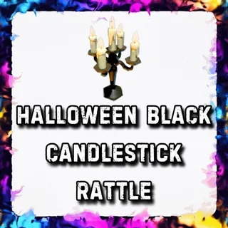 HALLOWEEN BLACK VICTORIAN CANDLESTICK RATTLE 