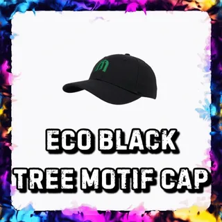 ECO BLACK TREE MOTIF CAP ADOPT ME