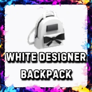 WHITE DESIGNER BACKPACK ADOPT ME