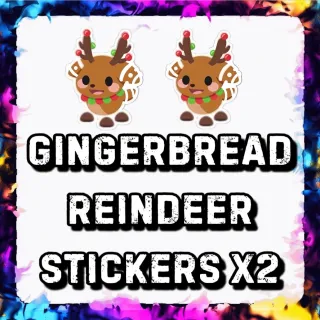 GINGERBREAD REINDEER STICKERS x2 ADOPT ME