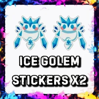 ICE GOLEM STICKERS x2 ADOPT ME