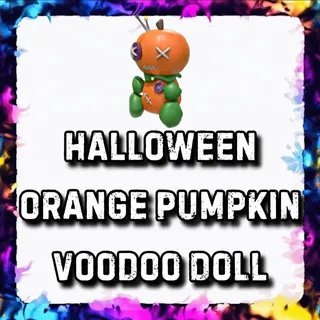 HALLOWEEN ORANGE PUMPKIN VOODOO DOLL