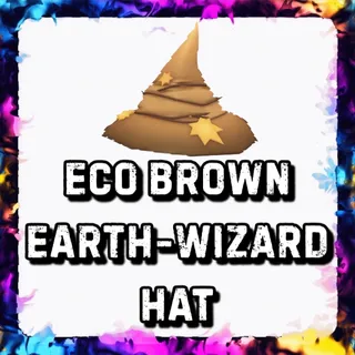 ECO BROWN-EARTH WIZARD HAT ADOPT ME