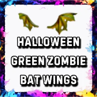 HALLOWEEN GREEN ZOMBIE BAT WINGS 