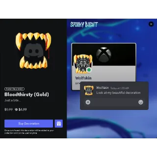 DISCORD NITRO SHOP DECORATION - Bloodthirsty (Gold)