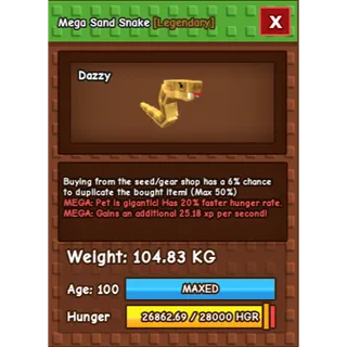 Mega Sand Snake 104,83kg | GAG