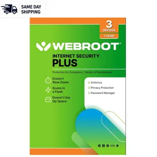Webroot - Internet Security with Antivirus Protection 3 Devices 6-Month Subscription
