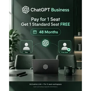 ChatGPT Business (1 Extra Standard Seat FREE for 48 Months) - Activation Link GLOBAL