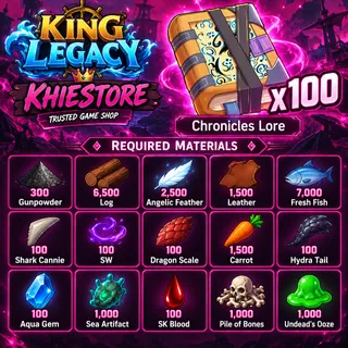 x100 Chronicles Lore - Mythical Book ( FULL MATS) - King Legacy