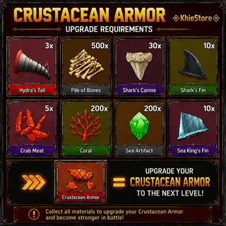 🔥 CRUSTACEAN ARMOR UPGRADE (ALL MATERIALS) - King Legacy