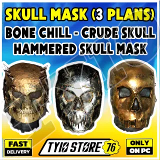 Bone Chill Skull / Mask Crude Skull Mask / Hammered Skull Mask