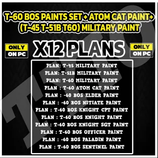 T-60 BoS Paints Set + Atom Cat Paint