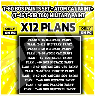 T-60 BoS Paints Set + Atom Cat Paint