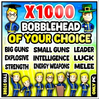 FALLOUT 76 Bobblehead ( Big Guns - Leader - Melee - Small Guns - Energy Weapons - Intelligence - strength - explosive )