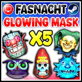 FASNACHT GLOWING MASK ( Sun - Owl - Jester - Skull- Corn Cob )