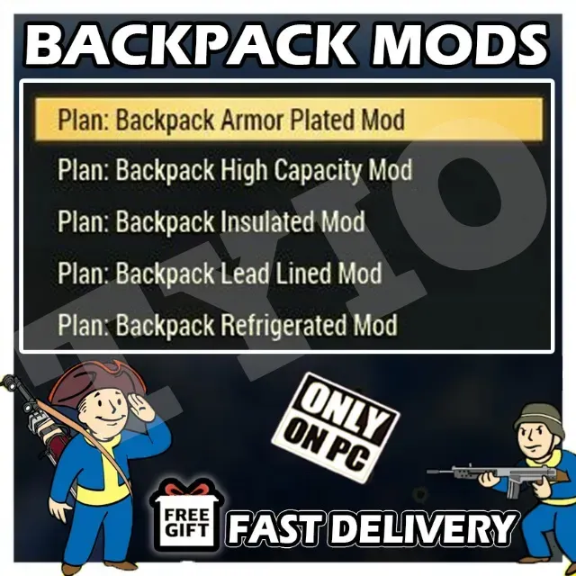 FALLOUT 76 BACKPACK MODS Fallout 76 Game Items Gameflip