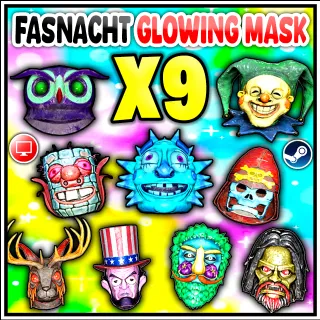 fallout 76 FASNACHT GLOWING MASK ( Sun - Owl - Jester - Skull- Corn Cob - Jackalope - Bigfoot - Veggie Man - Abe  )