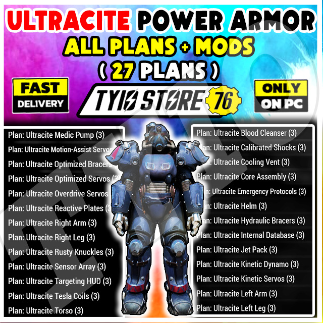 Ultracite Power Armor Plans And Mods Fallout 76 Game Items Gameflip