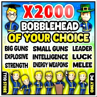 FALLOUT 76 Bobblehead ( Big Guns - Leader - Melee - Small Guns - Energy Weapons - Intelligence - strength - explosive )