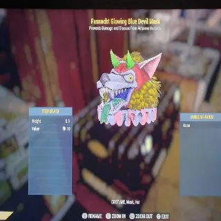 Glowing Blue Devil Mask