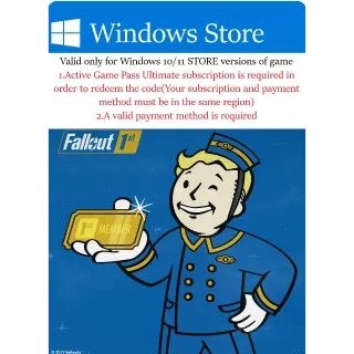Fallout 1st - 1 Month Subscription Windows Store Key